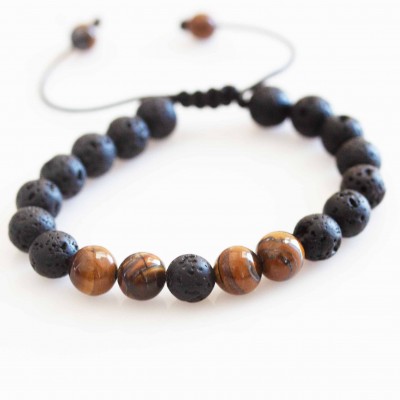 Tigers Eye Lava Bead Bracelet